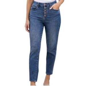 Talbots Everyday Relaxed Straight Jeans High Rise Button Fly Denim 14
E